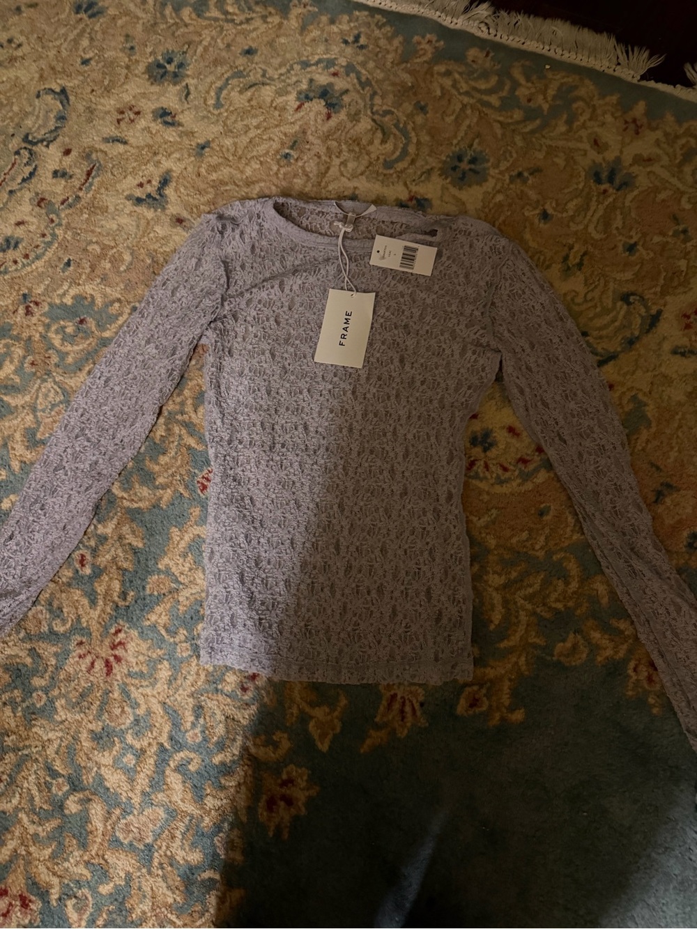 FRAME Lilac Lace Long Sleeve Top – NWT